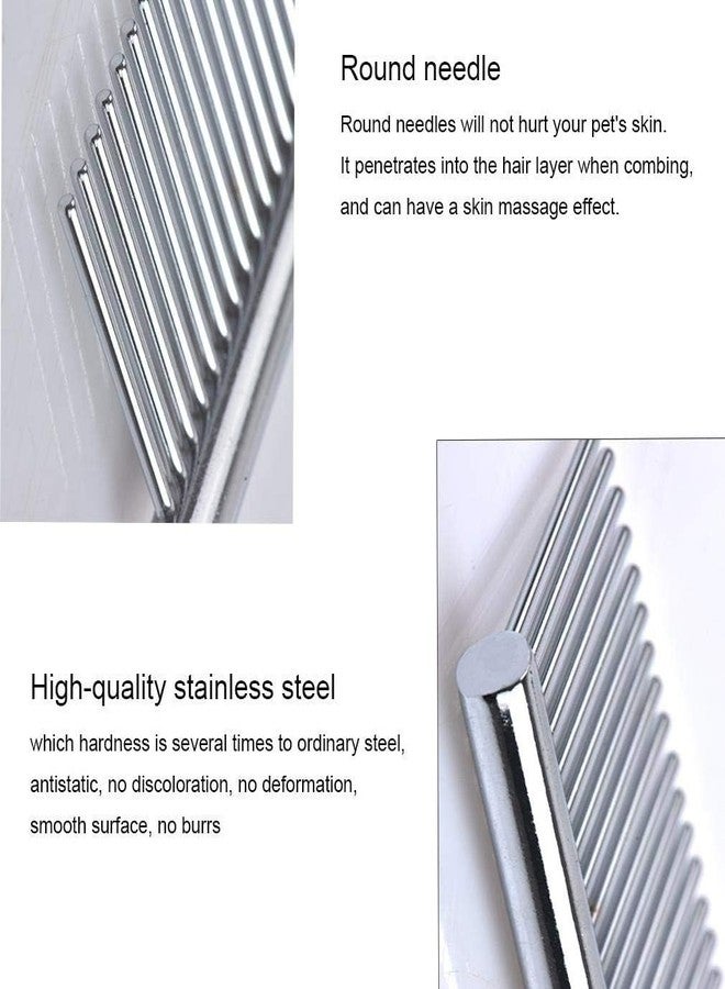 PET FUN مشط أسنان مستديرة احترافي من الفولاذ المقاوم للصدأ من بيت فن للكلاب والقطط | أسنان مستديرة للحيوانات الأليفة | أداة آمنة للعناية بالشعر، تزيل التشابك والعقد | مثالي لجميع السلالات (كبير) - Image 4